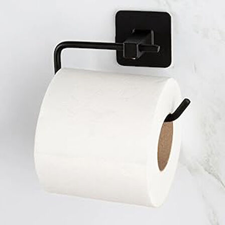 Jouis Tuvalet Kağıdı Askısı Yapışkanlı Siyah Kare Açık Tuvalet Kağıtlığı Wc Kağıtlık Tuvalet Kağıdı