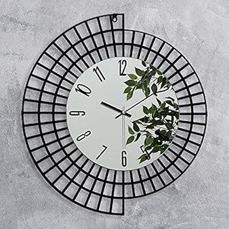 EMORES 60 CM METAL ÇERÇEVE AYNA GÖVDE DEKORATİF DUVAR SAATİ