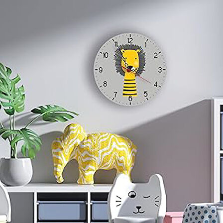 Bebek Odası Öğretici Sessiz Akar 28cm Duvar Saati UV Dijital Saat Mdl0015