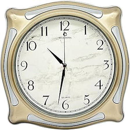 Bellisima BL-1056 Serisi Klasik Kadran Sessiz Akar 30 cm Duvar Saati Gold-Gri