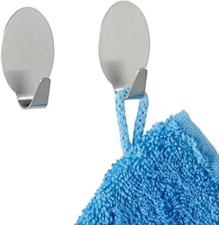 Wenko 4477012100 Şerit-It Maxihaken, 2-Er, Paslanmaz Çelik Paslanmaz, Her Biri 4.2 X 2 X 2.4 Cm, Mat