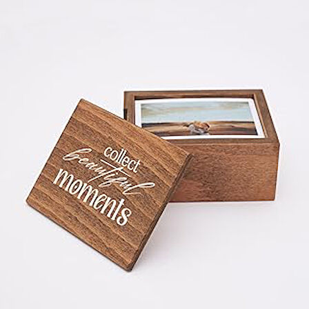 Hediyesepeti Collect Beautiful Moments Baskılı Ahşap Fotoğraf Kutusu