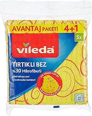 Vileda Temizlik Bezi, Novolon, Kir Söken Cepler, 4+1'Li Avantaj Paket