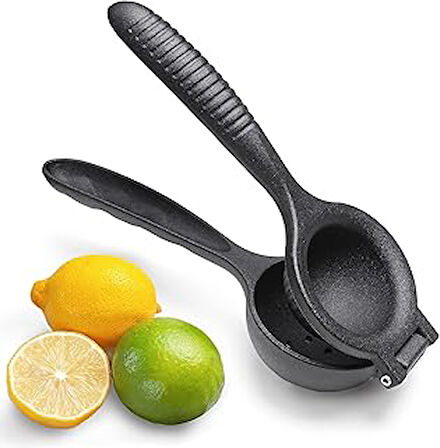 Döküm Limon Sıkacağı Limon Presi Büyük Boy 24cm, Siyah Metal Limon Sıkacağı, Döküm Naranciye Sıkacağı