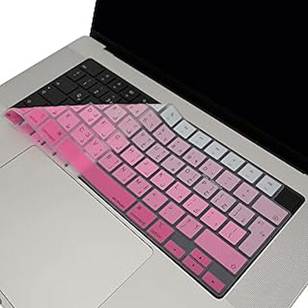 McStorey Arapça Klavye Macbook Air Pro Kılıf M1-M2-M3, Gradient A2681 A3113, A2941 A3114, A2442 A2779 A2992 A2918, A2485 A2780 A2991 ile Uyumlu Pembe