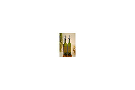 Digithome Lombardino Vetro 2'li Zeytinyağı ve Sıvıyağ Şişesi Gold Etiket Gold Tıpalı Yağdanlık 750 Ml SH-0022