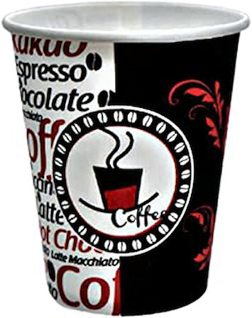 Aygün Excodi Cup -  7 Oz Karton Bardak - 180 Ml - 200 Adet Kaliteli Otomat Bardağı, Sızdırmaz (Kırmı