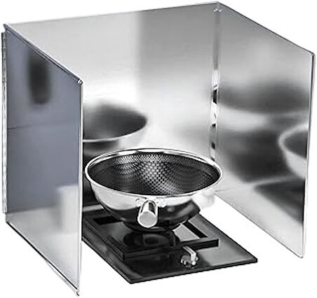 Kyrotech Pas Tutmaz Metal 3 Kanatlı Yağ Sıçrama Koruması, 90 x 30 cm, Yapışmaz, Katlanabilir, mutfak arka duvarını temiz tutar, yer tasarrufu sağlayan katlanabilir yağ sıçratmaz koruma, mutfak Küçük Tüp