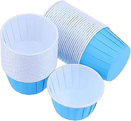 Trend Hediye Sepeti 50'li Soft Pastel Mavi Muffin Cupcake Kalıbı Kek Kapsülü, Muffin Kek Kalıbı, Airfryer Uyumlu