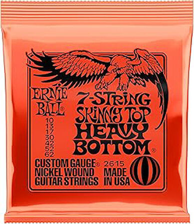 Ernie Ballu Sıska Üst Ağır Alt Slinky 7-String Nikel Yara Elektro Gitar Dizeleri 10-62 Ölçer