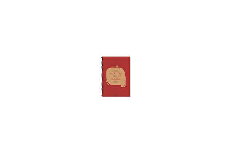 Lé Color 2015074/3 Eco Kraft Sert Kapaklı, Spiralli, Sarı Kağıtlı, 200 Sayfa, Kırmızı