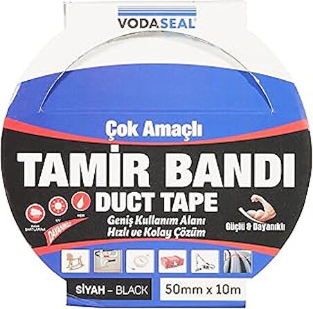 Vodaseal Çok Amaçlı Tamir Bandı, 50mmx10mt, Siyah