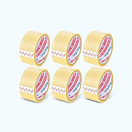 NUGA 45 MM X 40 MT ŞEFFAF KOLİ BANDI HOTMELT RED 6 ADET