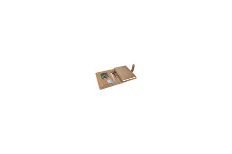 2K 5246 Ajanda Tarihsiz Çizgili 17 x 24 Cm Ajanda/Defter Hesap Makineli Suni Deri Organizer, Vizon