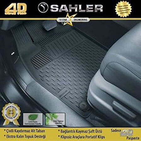 Sahler Vw Tiguan ile Uyumlu 4.5D Oto Paspas