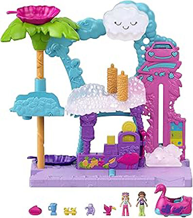 Polly Pocket-Polly Pocket Flamingo Araba Su Eğlencesi