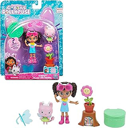 Gabby'S Dollhouse 2 Oyuncak Figürlü Flower-Rific Bahçe Seti (2 Aksesuar, Teslimat Ve Mobilya Parçası