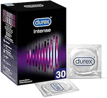 Intense 30'lı Uyarıcı Jelli ve Tırtıklı Prezervatif