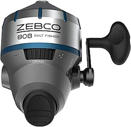 Zebco 808 Tuzlu Su Spincast Olta Makarası, ABS Eklemeli Paslanmaz Çelik Makara Kapağı, Hızlı Ayarlı Anti-Reverse ve Isırma Uyarılı, 9 kg Misina ile Hazır Makaralanmış, Boy 80, Gümüş