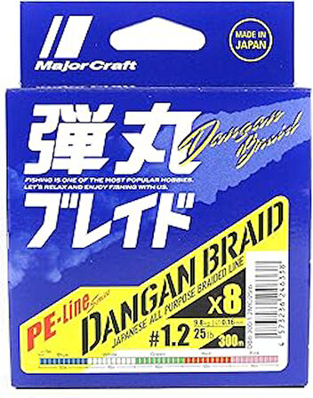 Major Craft Mc Dangan Braid İp Db8 Pe 1.2/0.16Mm/25Lb/9.8Kg/300 Metre Multi