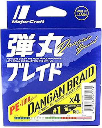 Major Craft MC Dangan Braid İp DB4 PE 1.2/0.15mm/20Lb/8.6kg/150 metre Multi