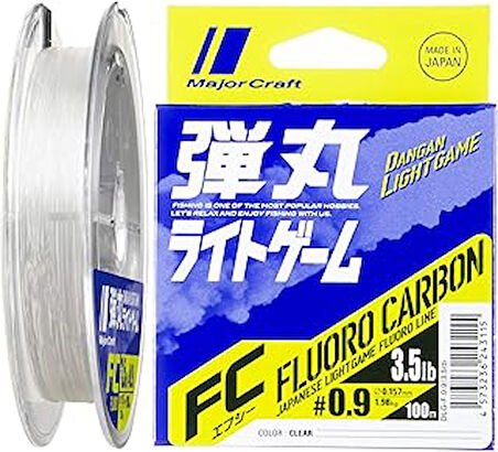 Major Craft Dangan Light Game Fluoro Carbon Misina DLG-F-0.9/0.157mm/3.5lb/1.98kg/100mt