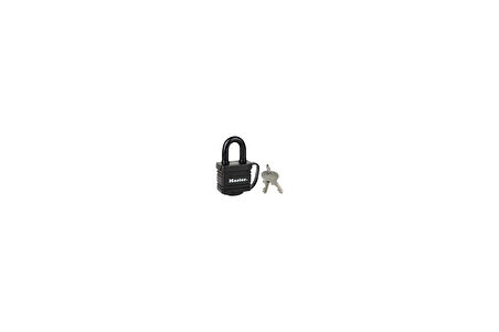 Lock 7804EURD Anahtarlı ve Termoplastik Korumalı Lamine Çelikten Yapılmış Asma Kilit, Siyah, 7,8 x 4 x 2,9 cm