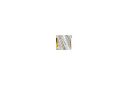 System ÇAP 40mm x 40mm KUM/PARLAK SARI DÜĞME KULP/DOĞAL TAŞ