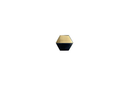 System ÇAP 35mm x 40mm SİYAH/MAT SARI DÜĞME KULP/DOĞAL TAŞ
