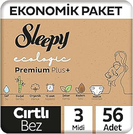 Ecologic Ekonomik Paket Bebek Bezi 3 Numara Midi 56 Adet