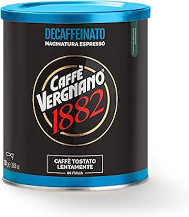 Caffe Vergnano Kafeinsiz Arabica Espresso için Öğütülmüş Kahve 250 gr