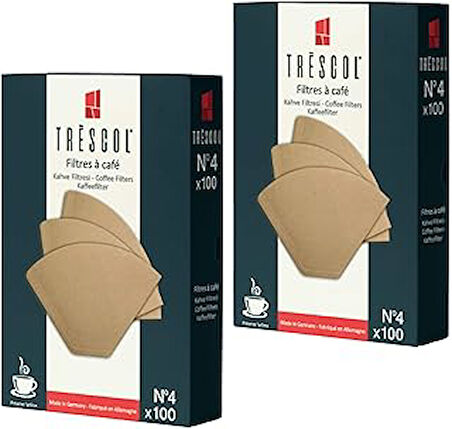 Trescol Genel Kahve Filtresi 4 Numara Naturel Kağıt 2X100 200'lü Paket