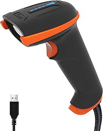 Tera D5100Y Barkod Okuyucu - USB Kablolu, 1D ve 2D QR Kod Okuma, Tak ve Çalıştır, Ergonomik Tasarım, Anti-Şok Silikon, IP54 Toz ve Su Koruma, Çoklu Dil Destekli Barkod Tarayıcı