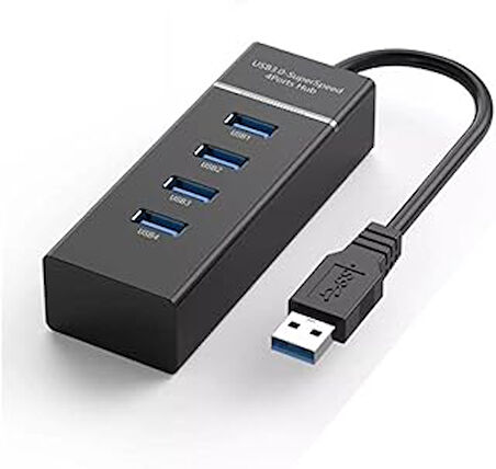 PrimeX Plus PX-3010 USB Hub, 4 Port USB 3.0 Çoklayıcı, USB Çoklayıcı Siyah