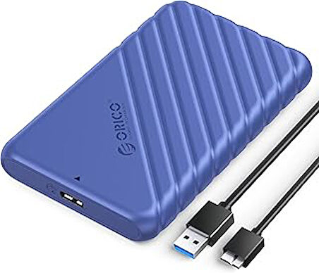 ORICO USB 3.0 kablolu 2,5 inç sabit disk muhafazası, aletsiz harici HDD muhafazası, 2,5 inç SATA SSD ve HDD için, yükseklik 9,5 mm 7 mm, UASP destekli, mavi