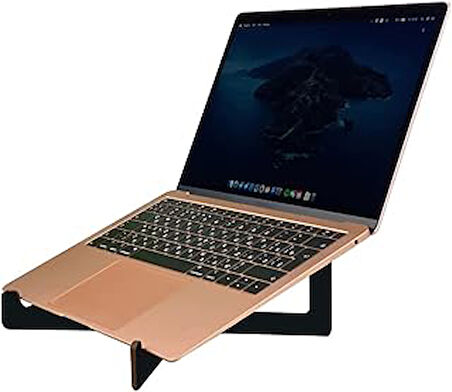 BK Gift Taşınabilir Siyah Ahşap Notebook Laptop Standı