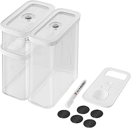 Fresh & Save CUBE Saklama Düzenleyici, 5 Parçalı Orta Set, Kiler Düzenleyiciler ve Depolama, Plastik, BPA İçermeyen Hava Geçirmez Kuru Gıda Saklama Kabı Badem, Muz Cipsi, Kuruyemiş ve daha