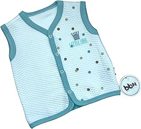 Mebs Clothing Bon & Bon OUR Mint Erkek Bebek Yelek, Punatiye ve Baskılı, Çıtçıtlı