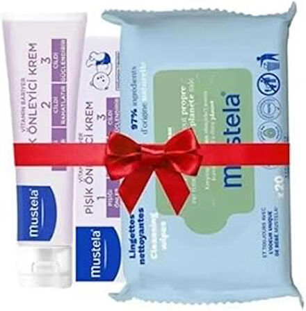 Mustela Vitamin Barrier 1-2-3 Cream 100 ml + Kompost Edilebilir Islak Mendil 60 Yaprak