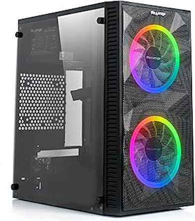 Mikro Atx 2 Rainbow Fanlı Mesh Panel Akrilik Gaming Oyuncu Bilgisayar Kasası