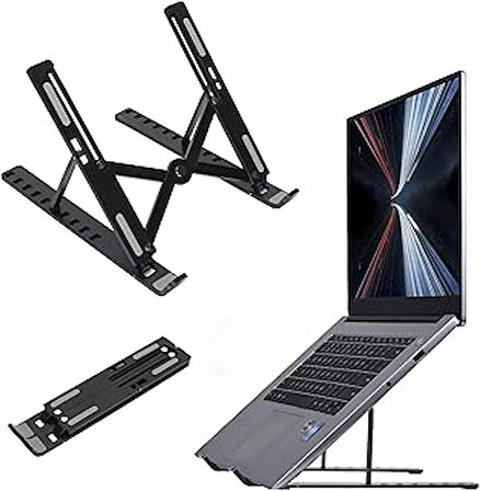 Taşınabilir 10 Kademeli Sert Plastik Laptop Stant Bilgisayar Stant Notebook Stant Tüm Laptoplarla Uyumlu Bilgisayar Standı Taşınabilir Kaymaz Stant Dizüstü Bilgisayar Stantı