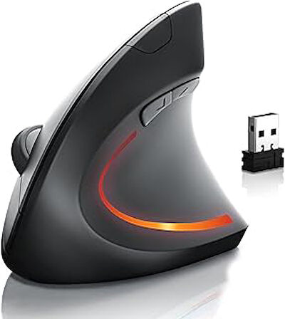 Kablosuz Optik Ergonomik Dikey Mouse 1600 DPI Dizüstü, Masaüstü, Yoğun kullanım