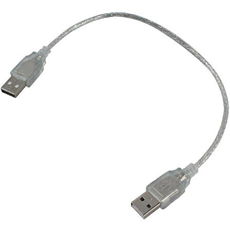 50 CM ŞEFFAF USB ERKEK-ERKEK KABLO