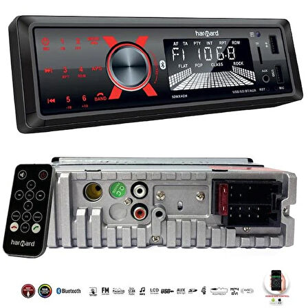 HARWARD HR-MX651 Oto Teyp 4X50 Watt Bluetooth Mobil Aplikasyon 2Xusb Sd Fm Aux