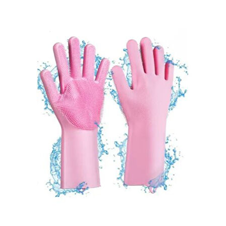 Sihirli Isıya Dayanıklı Silikon Çok Amaçlı Bulaşık Eldiven Fırçası Gloves