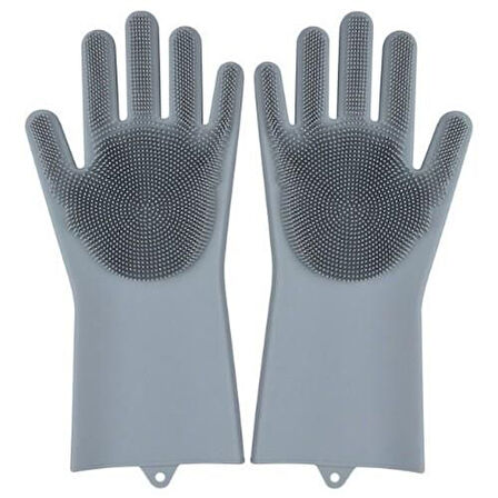 Sihirli Isıya Dayanıklı Silikon Çok Amaçlı Bulaşık Eldiven Fırçası Gloves