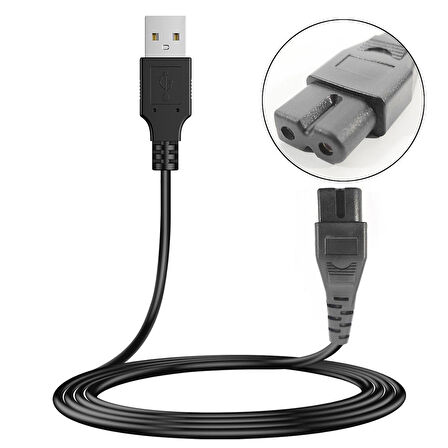 G-53519 Güç Power Tıraş Kablosu Usb 1 Metre Siyah No 19