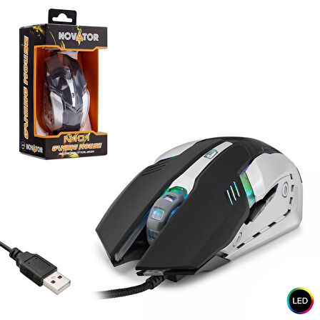 N-101 Kablolu Oyuncu Mouse 2000 Dpi Ledli