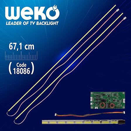 60'' Universal E-Led 81 Ledli (7020) 671Mm 360-450 Ma 81-84 Volt Çift Led - Sürücü - Kablo Takım Tv