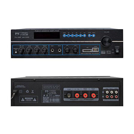 Magicvoice Mv-530 120 Watt Usb-Sd-Bluetooth 2 Bölgeli Hat Trafolu Anfi